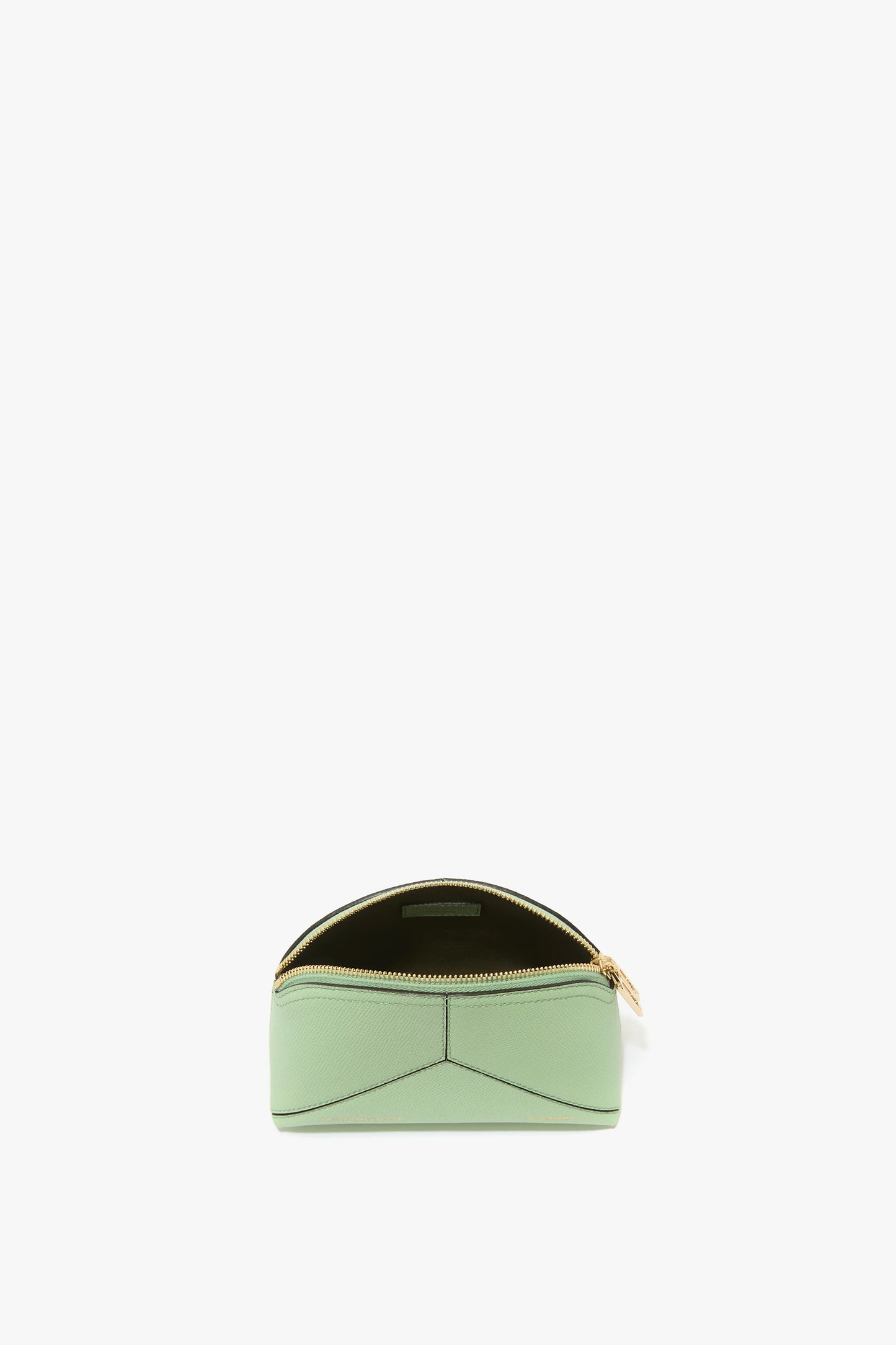 Victoria Mini Travel Pouch In Jade Grained Leather