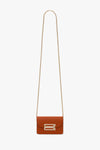 Micro Dorian Bag With Chain Strap In Burnt Orange Grained Leather