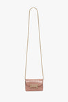 Micro Dorian Bag With Chain Strap In Blush Pink Croc Embossed Leather