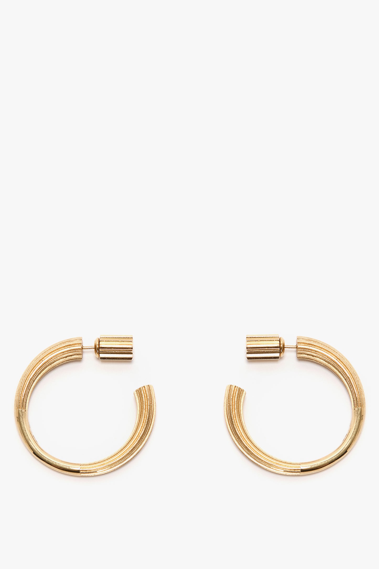 Cufflink Earrings In Light Gold