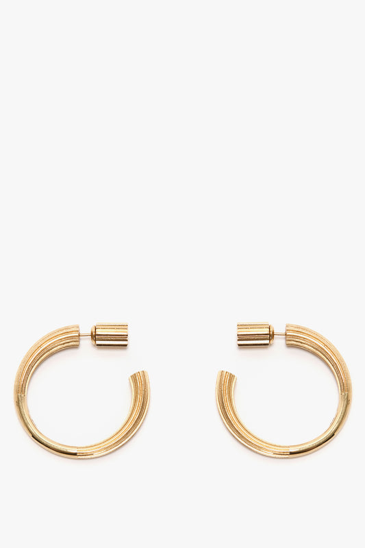 Cufflink Earrings In Light Gold