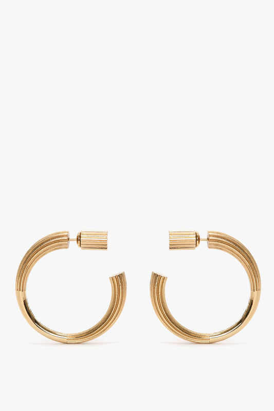 Cufflink Earrings In Light Gold