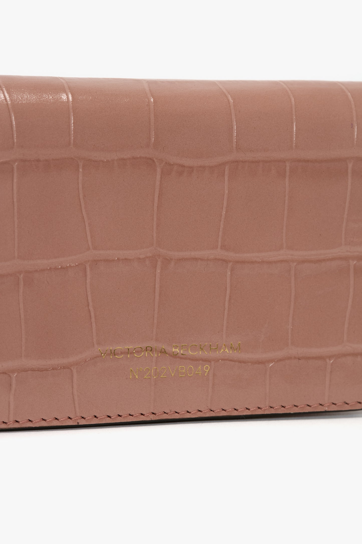 Micro Dorian Bag With Chain Strap In Blush Pink Croc Embossed Leather