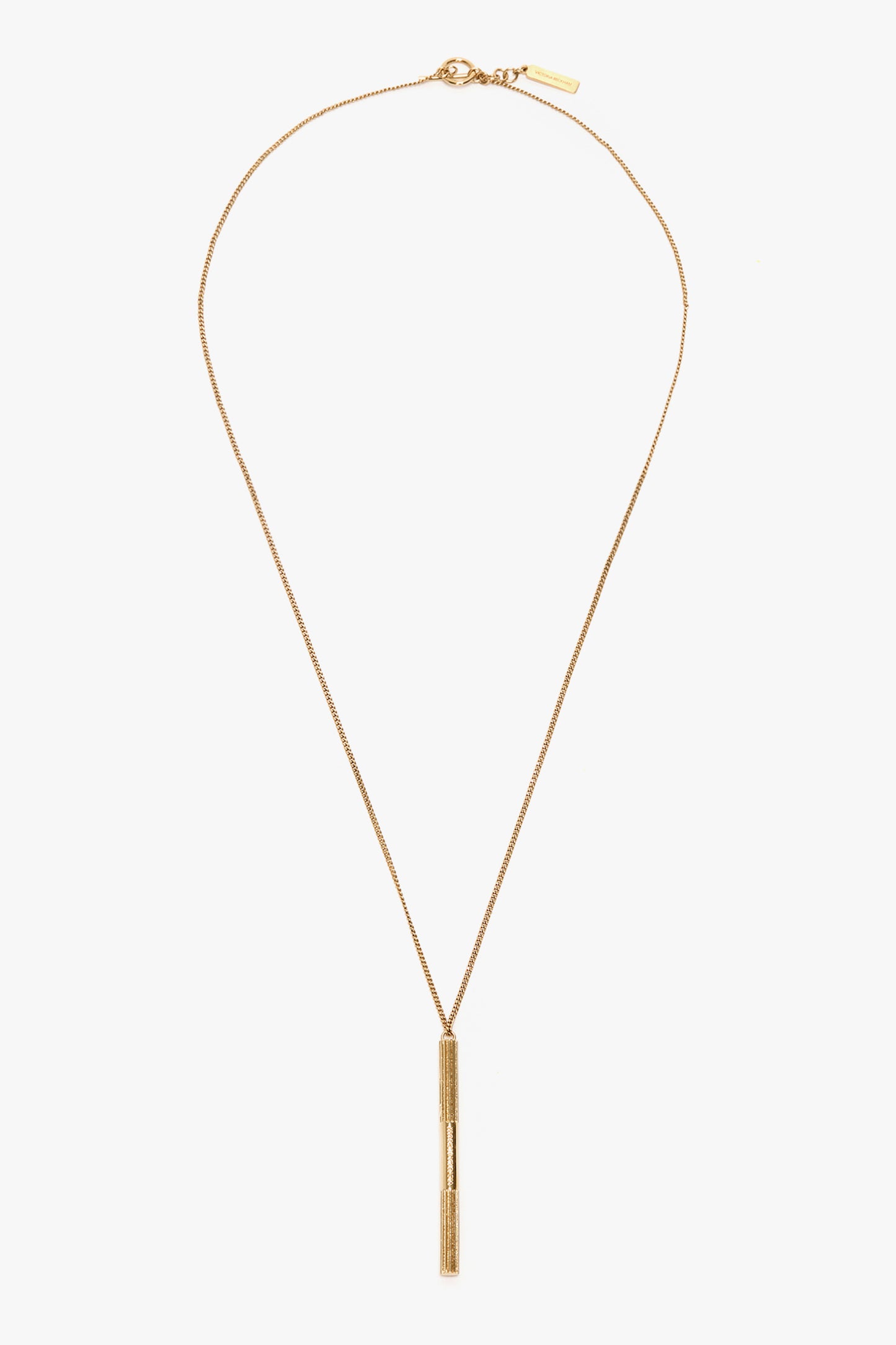 Cufflink Pendant Necklace In Light Gold