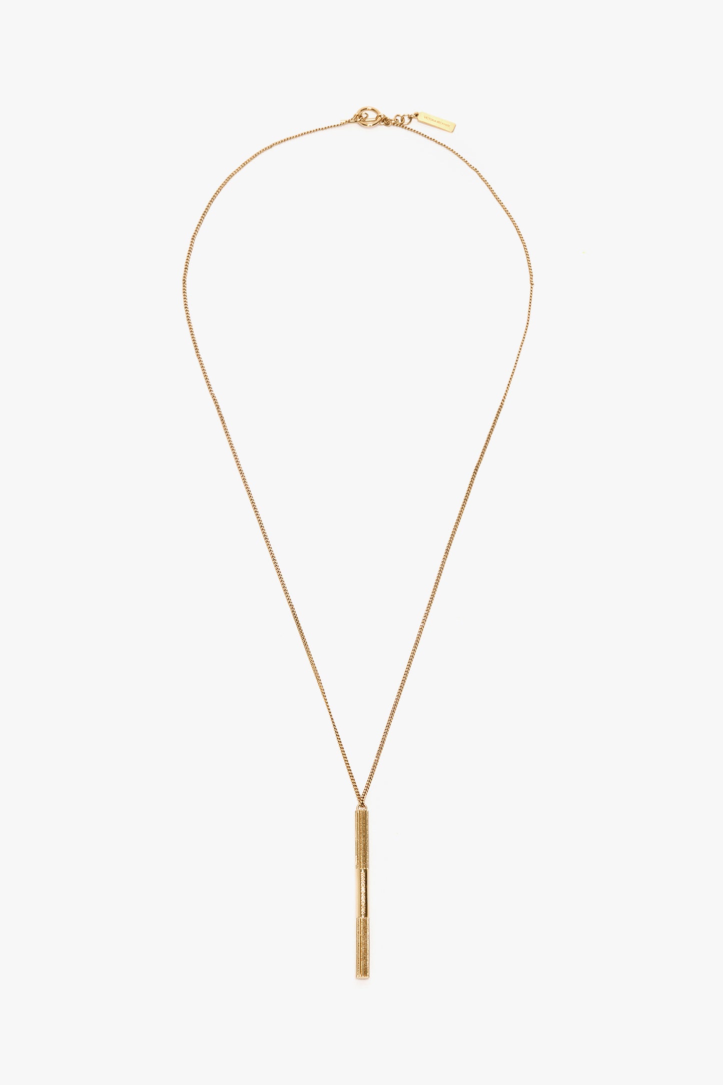 Cufflink Pendant Necklace In Light Gold