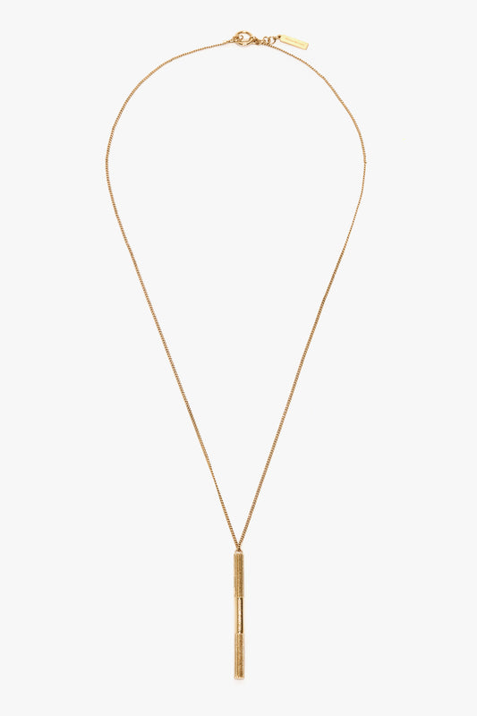 Cufflink Pendant Necklace In Light Gold