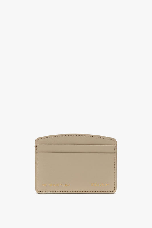 Victoria Card Holder In Taupe Grained Leather