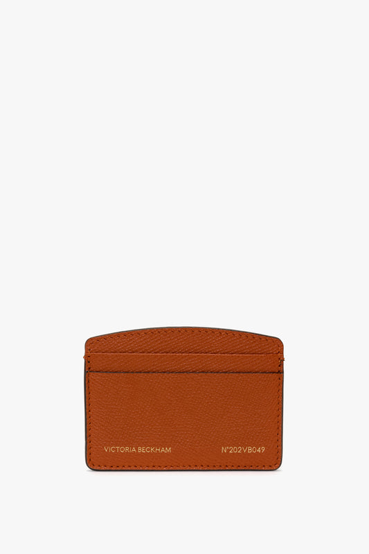 Victoria Card Holder In Burnt Orange Grained Leather