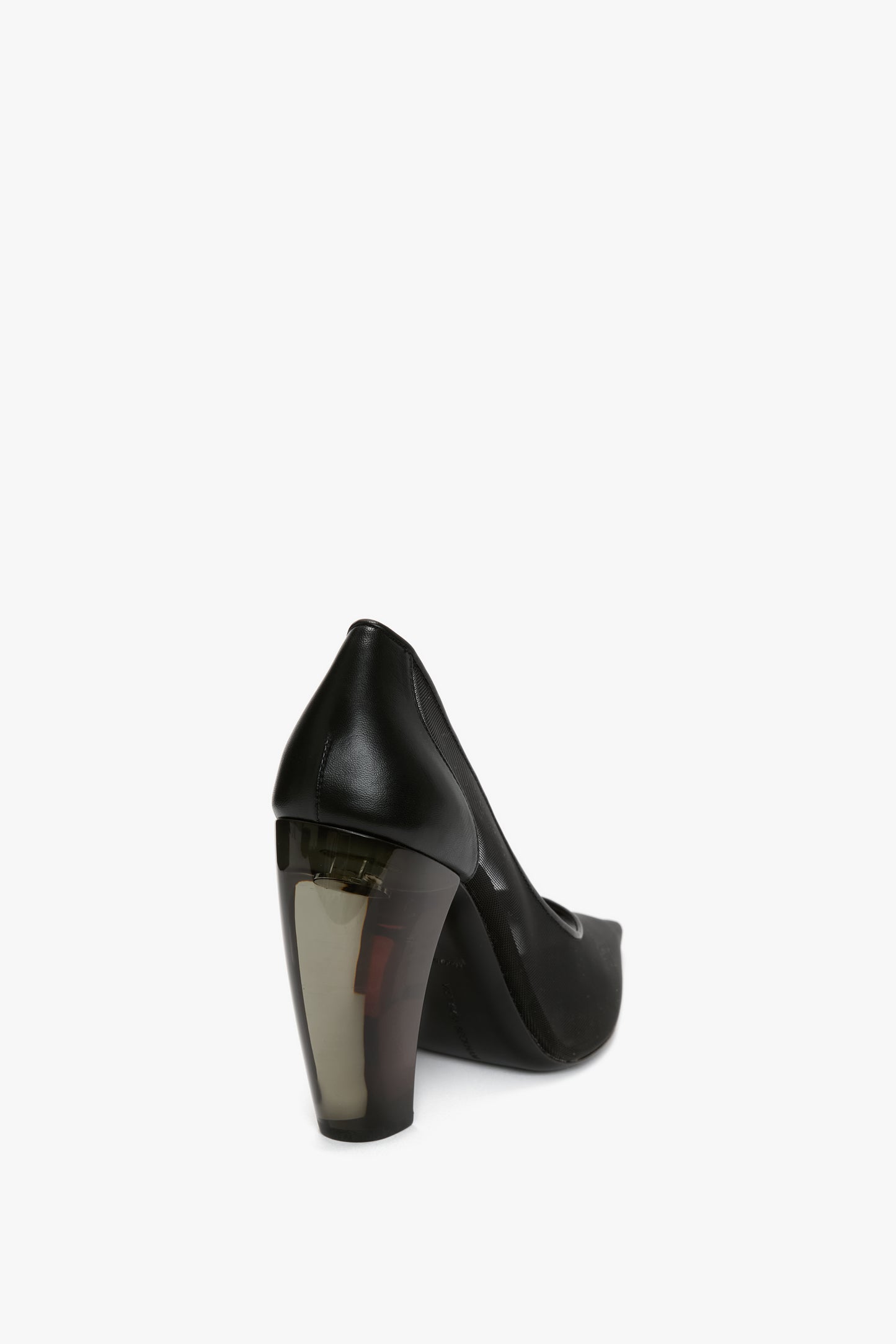 Transparent Heel Mesh Pump In Black