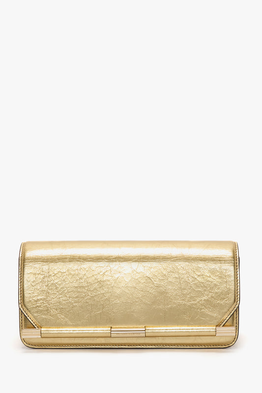 202 Clutch Bag In Gold Distressed Leather