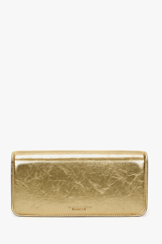 202 Clutch Bag In Gold Distressed Leather