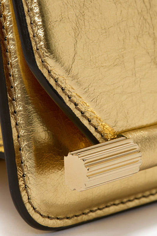 202 Clutch Bag In Gold Distressed Leather