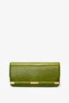 202 Clutch Bag In Green Distressed Leather