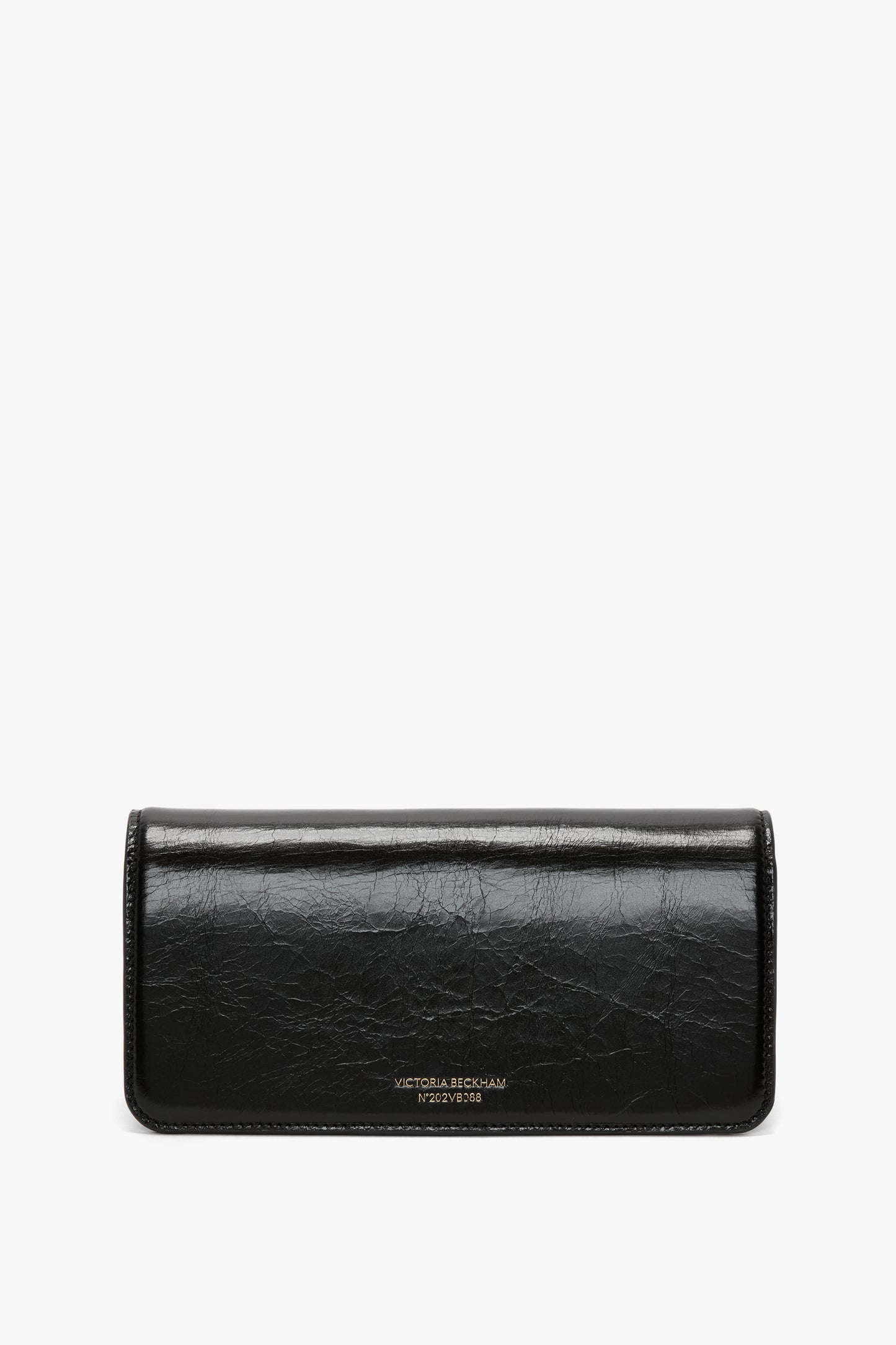 202 Clutch Bag In Black Distressed Leather