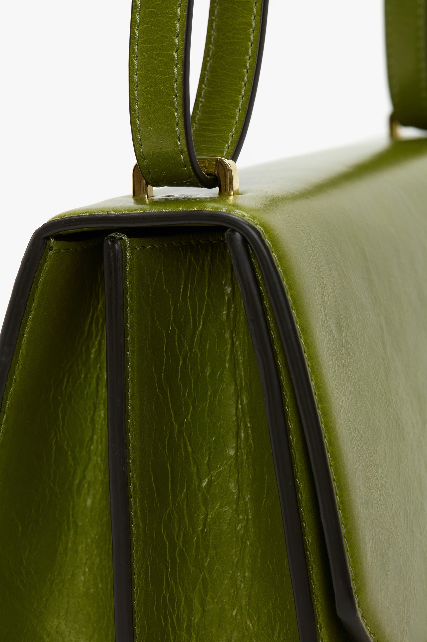 202 Crossbody Bag In Green Distressed Leather