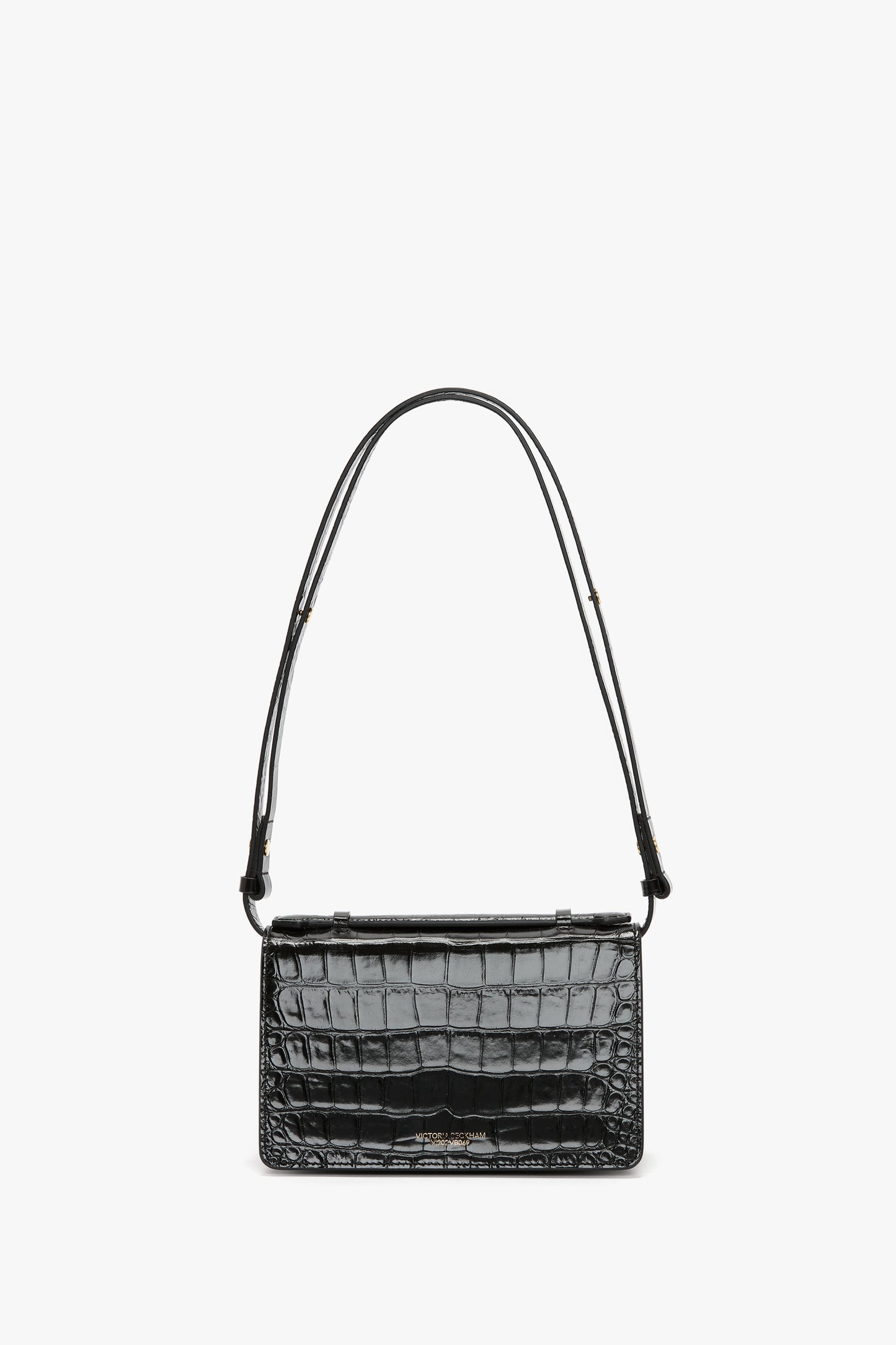 Mini Dorian Bag In Black Croc Embossed Leather