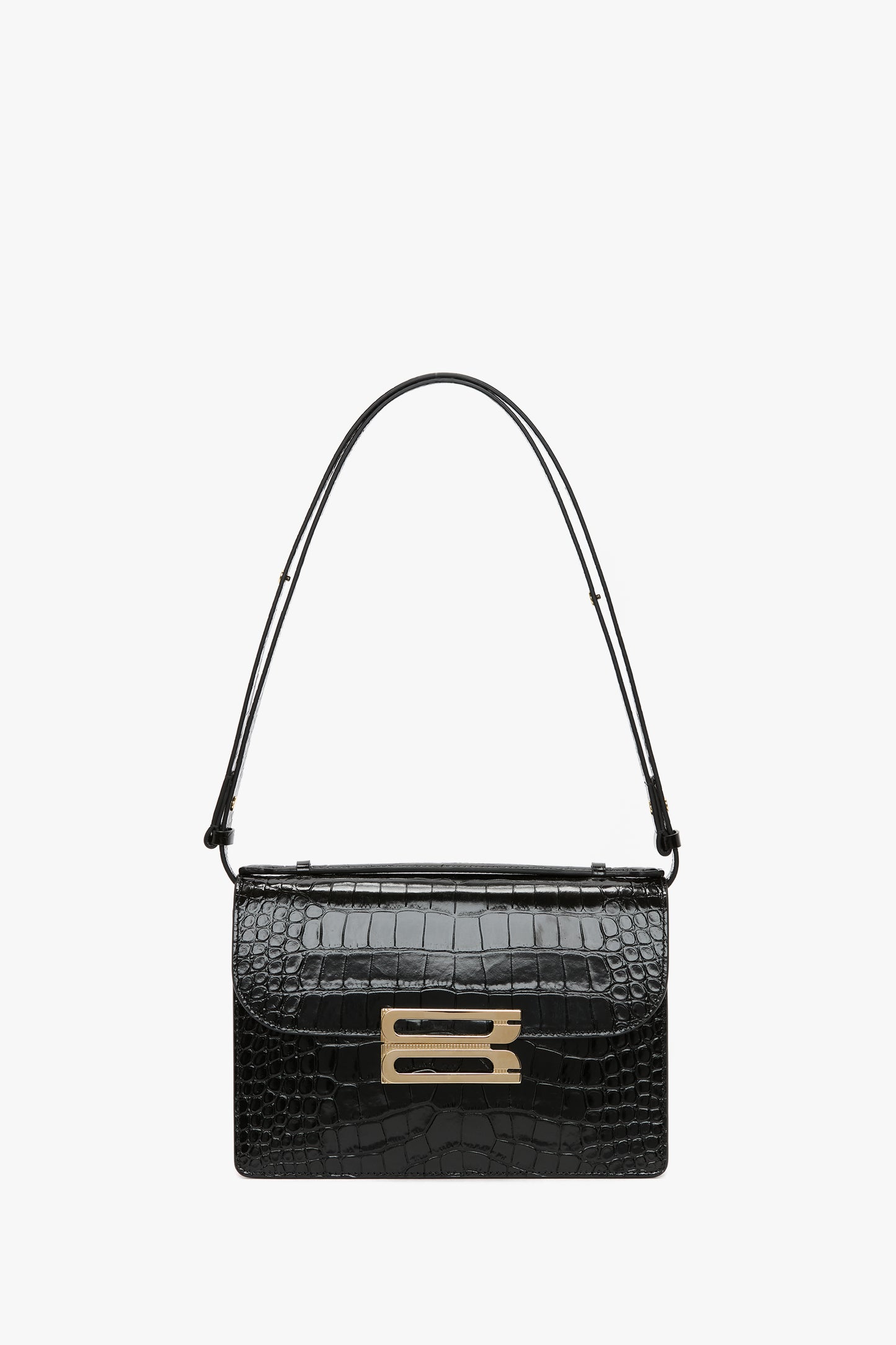 Dorian Bag In Black Croc Embossed Leather