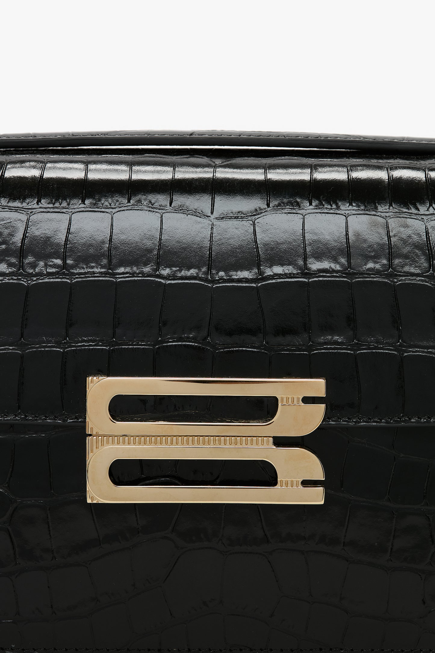 Dorian Bag In Black Croc Embossed Leather