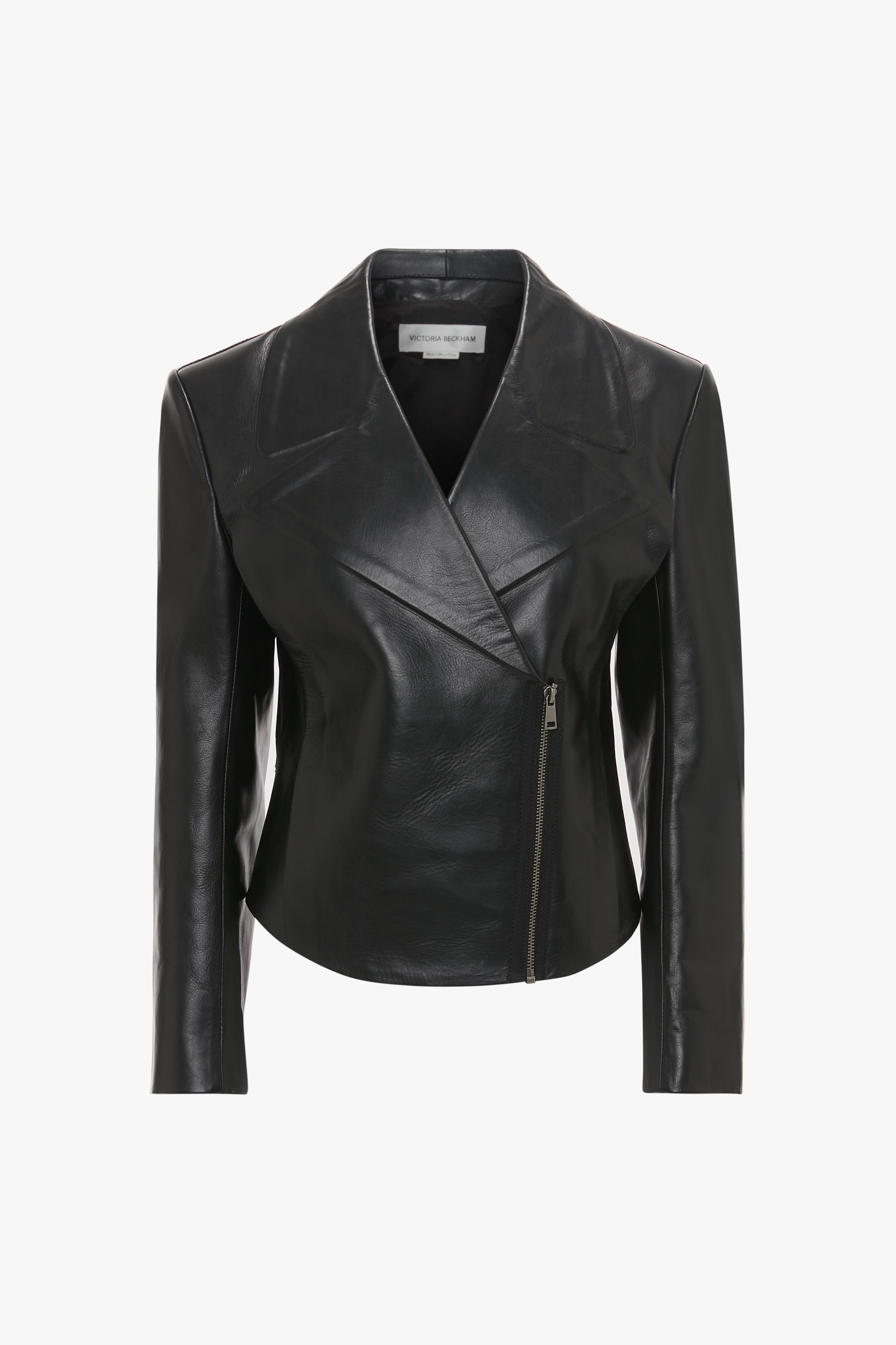 Tailored Leather Biker Jacket In Black Victoria Beckham UK