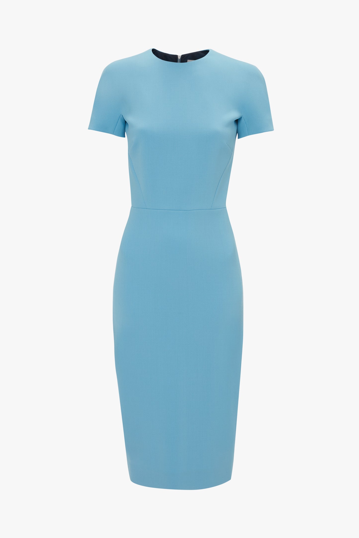 Exclusive Fitted T-Shirt Dress In Periwinkle Blue – Victoria Beckham UK