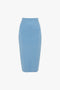 A Fitted Midi Skirt In Marina by Victoria Beckham made of compact knit fabric, perfect for the modern wardrobe.