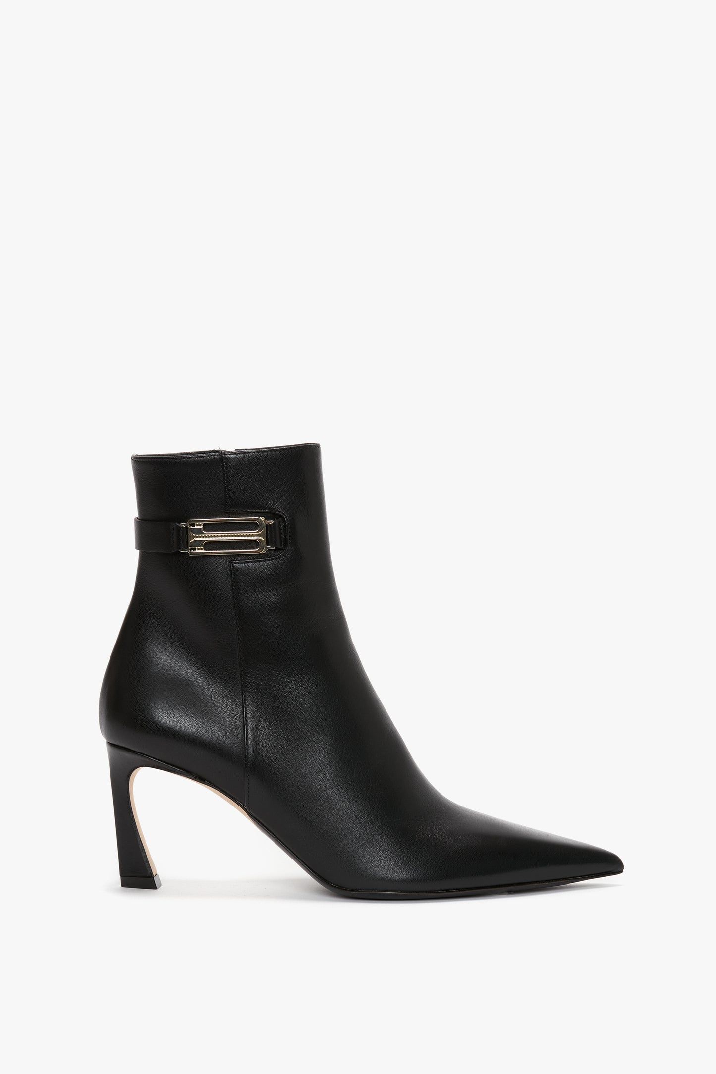 Pointed Toe Half Boot In Black Leather Victoria Beckham UK