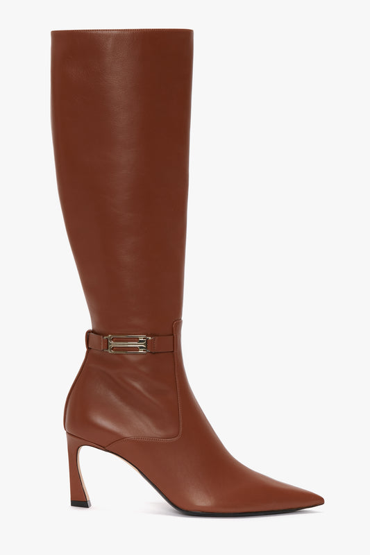 Pointed Toe Boot In Tan Soft Calf Leather