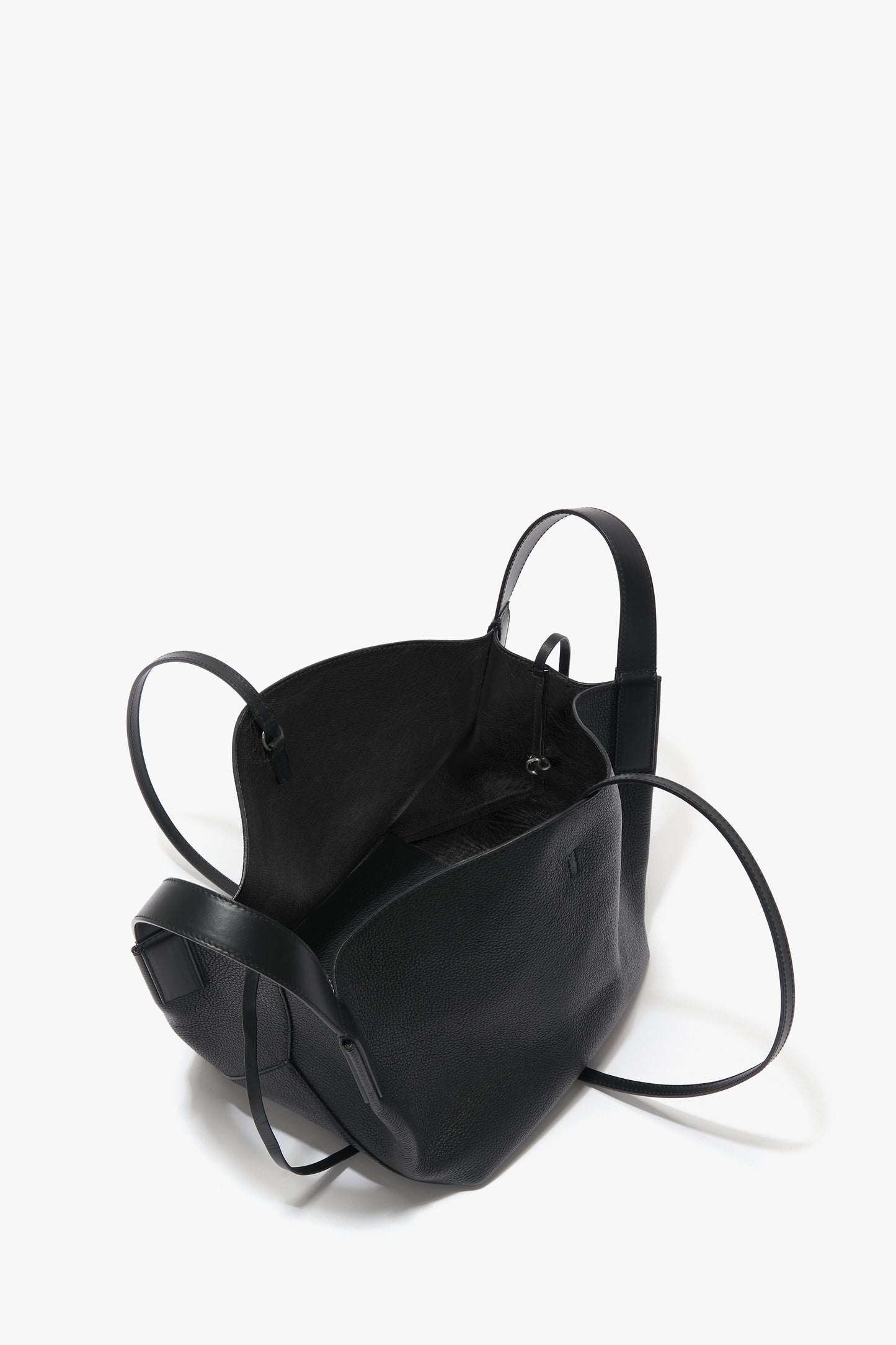 W11 Mini Tote Bag In Black Leather Victoria Beckham UK