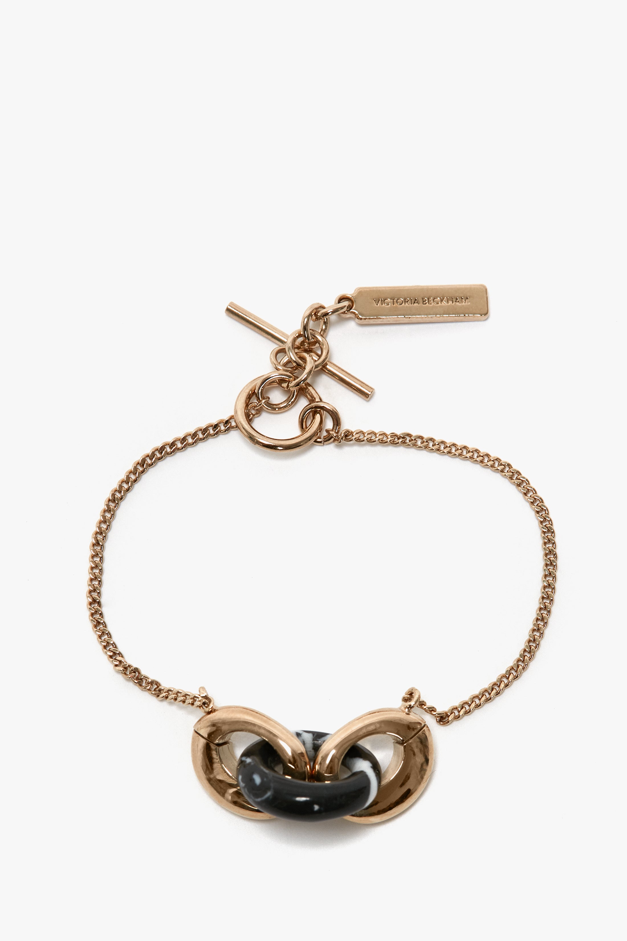 Exclusive Resin Charm Bracelet In Light Gold-Black – Victoria Beckham UK