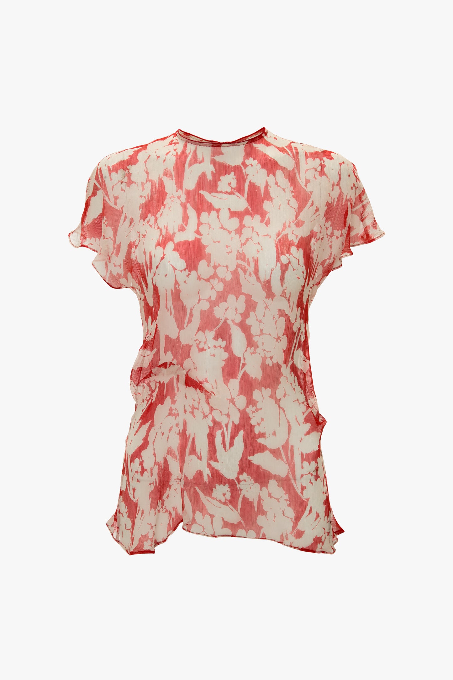 Draped Pleat Detail Top In Chilli-Blush