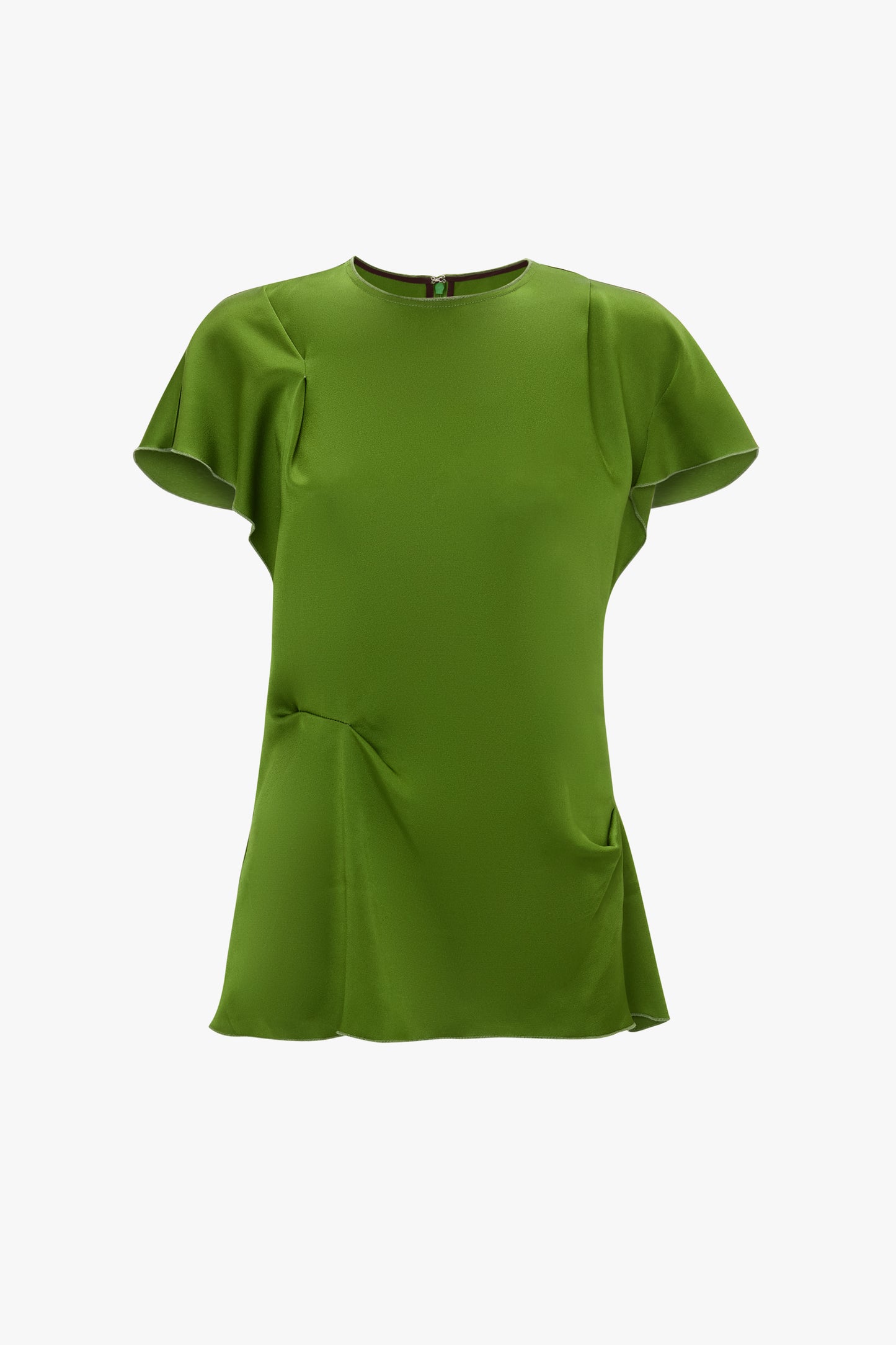 Draped Pleat Detail Top In Algae