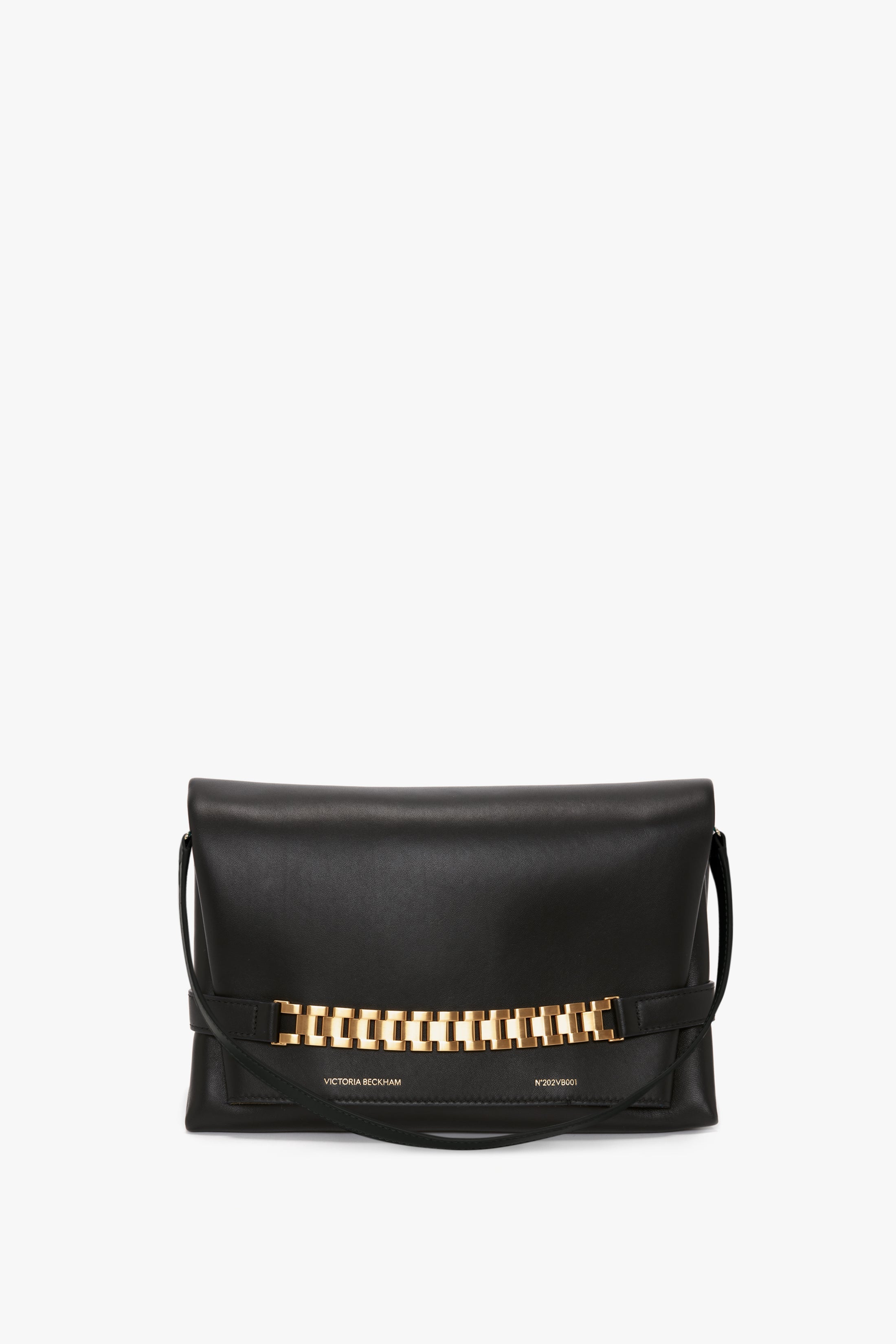 Chain Pouch Bag With Strap In Black Leather – Victoria Beckham UK