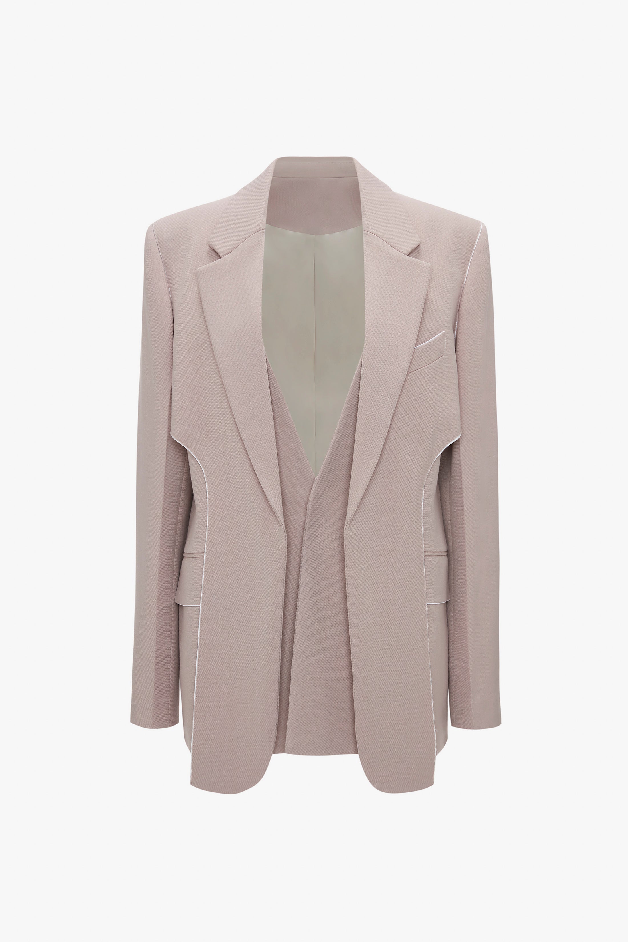 Double Panel Front Jacket In Rose Quartz – Victoria Beckham UK