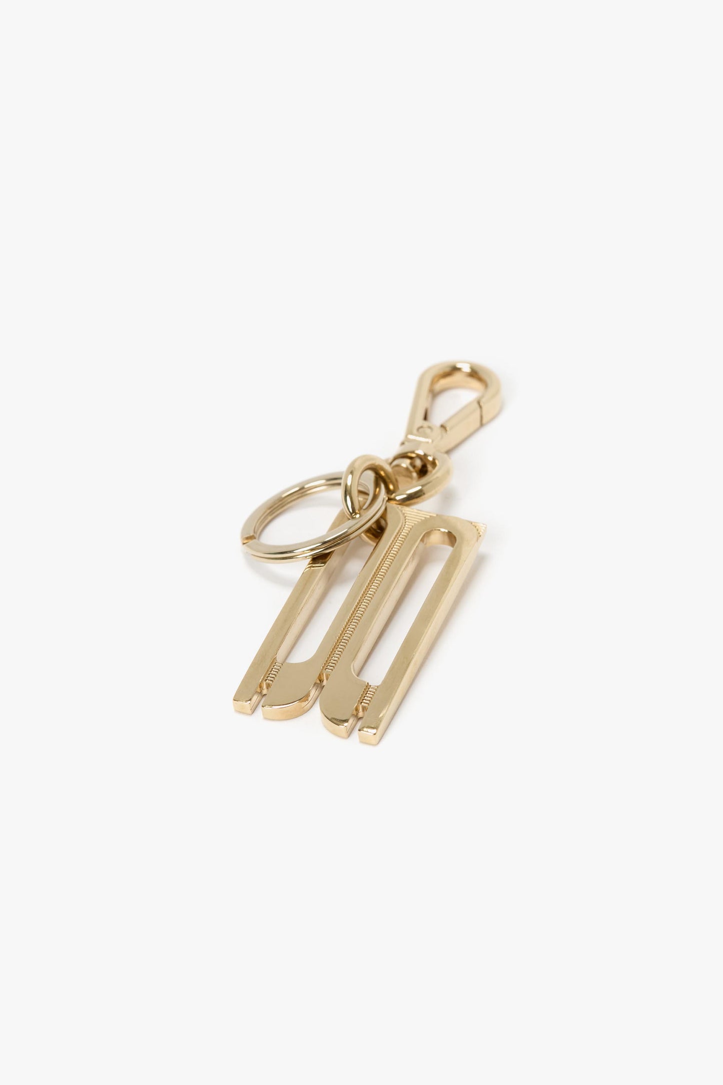 B Charm Keyring In Gold