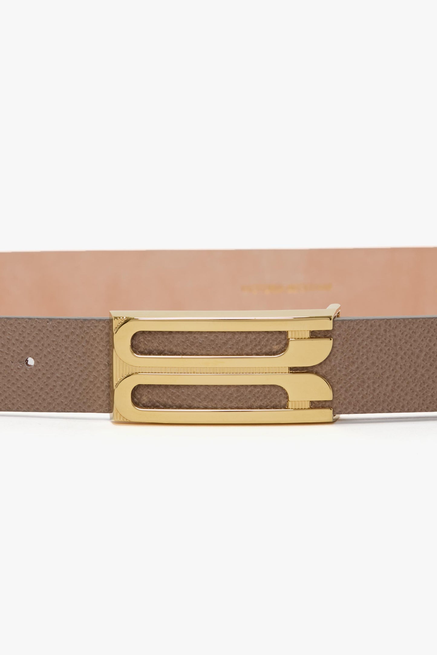 Frame Belt In Dove Grey Grained Leather