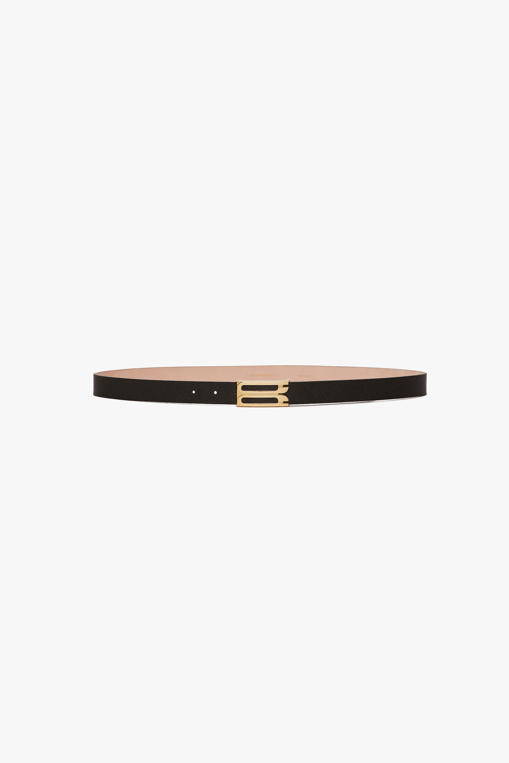 Frame Belt In Black Grained Leather