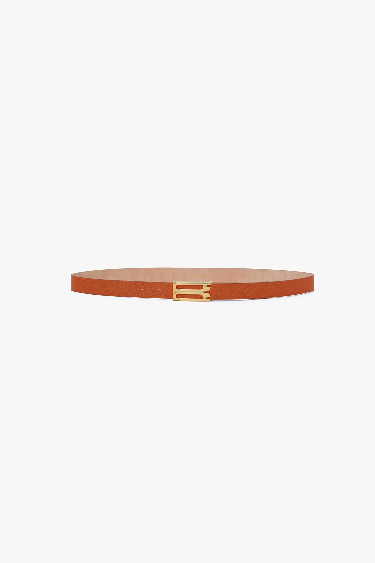 Frame Belt In Burnt Orange Grained Leather