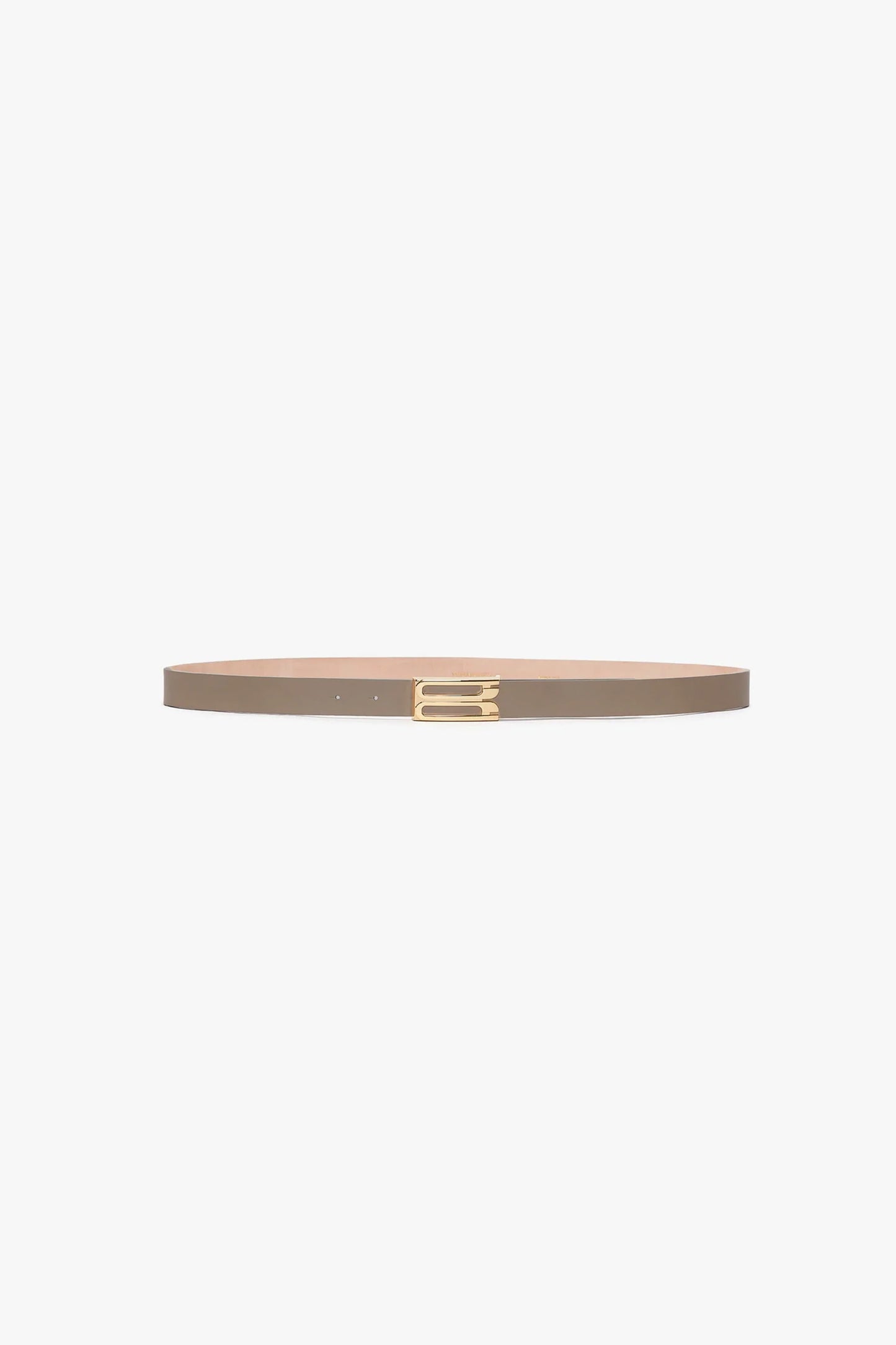 Frame Belt In Dove Grey Grained Leather