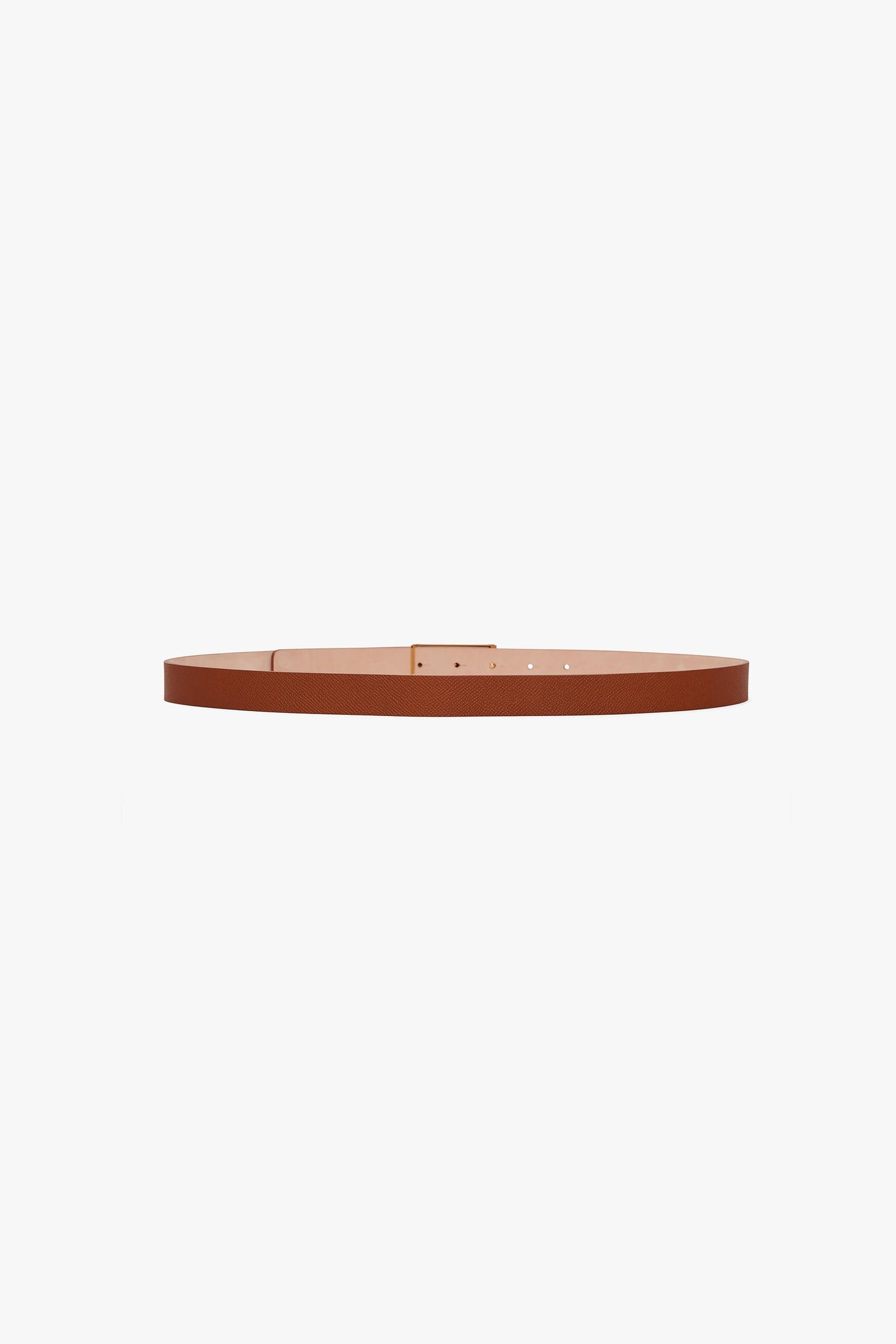 Frame Belt In Tan Glossed Leather