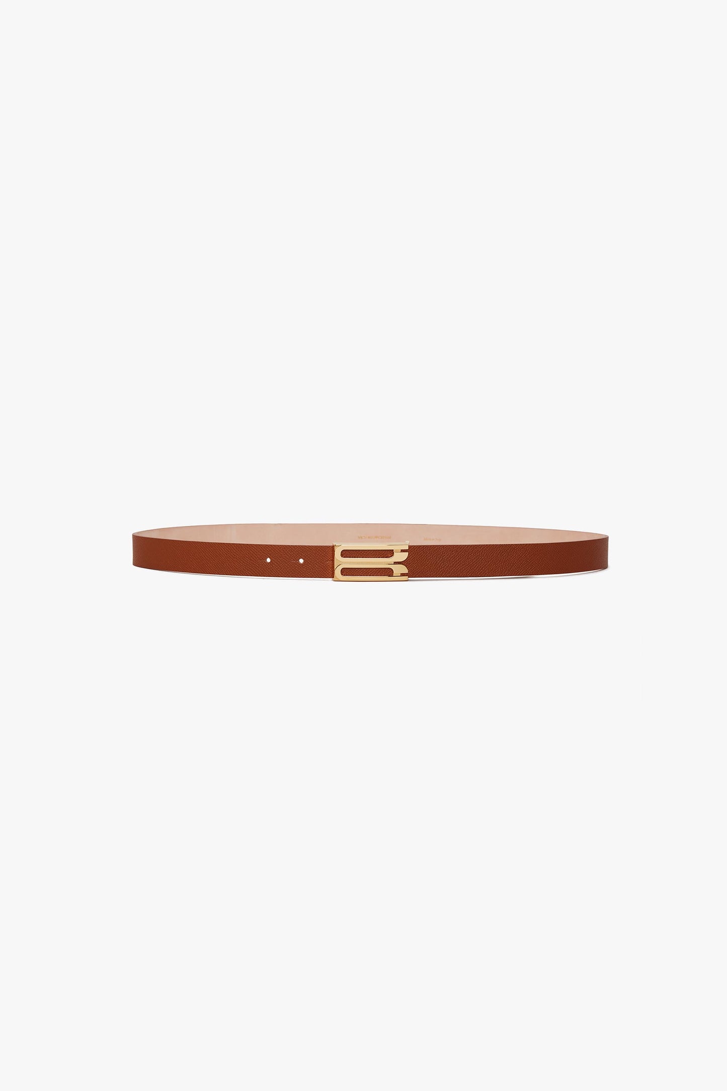 Frame Belt In Tan Glossed Leather