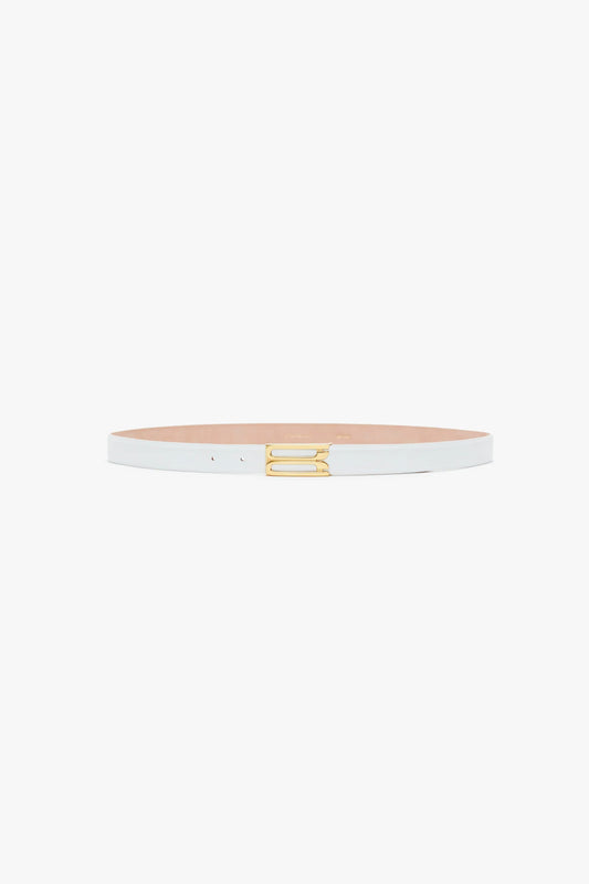 Frame Belt In White Leather