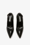 Pair of Victoria Beckham Ankle Strap Wedge Pump In Black Croc-Effect Leather, viewed from above against a white background.