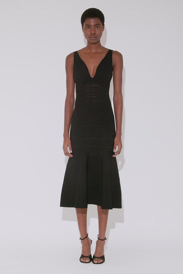 Frame Detail Sleeveless Dress In Black – Victoria Beckham UK