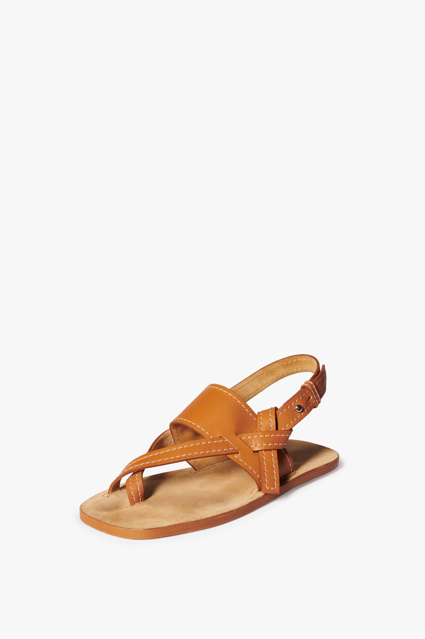 Eve Flat Sandal in Tan