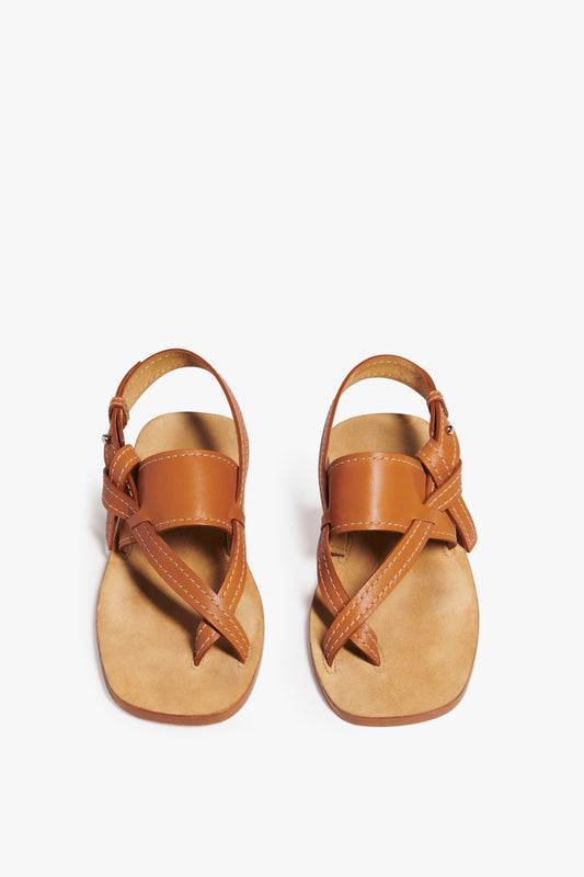 Eve Flat Sandal in Tan